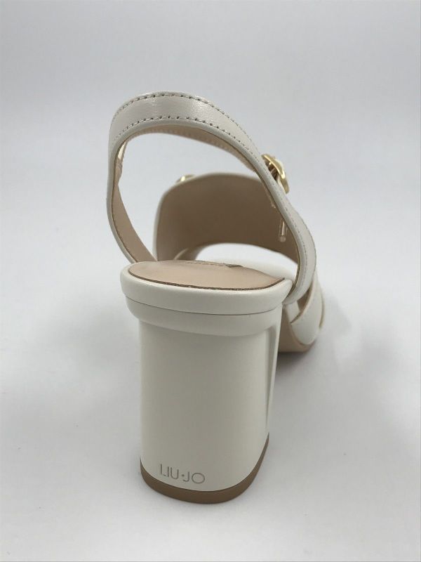 Liu Jo dam sand lak led off white (SA6051PX695S1400 brooke 1 sandal nappa/pat mil) - Stiletto Schoenen (Oudenaarde)