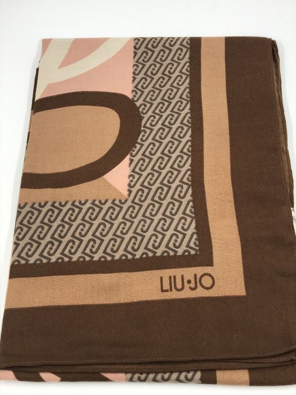 Liu Jo foulard caramel (2F6068T2745 00070 foulard portalogo c/block cammello) - Stiletto Schoenen (Oudenaarde)