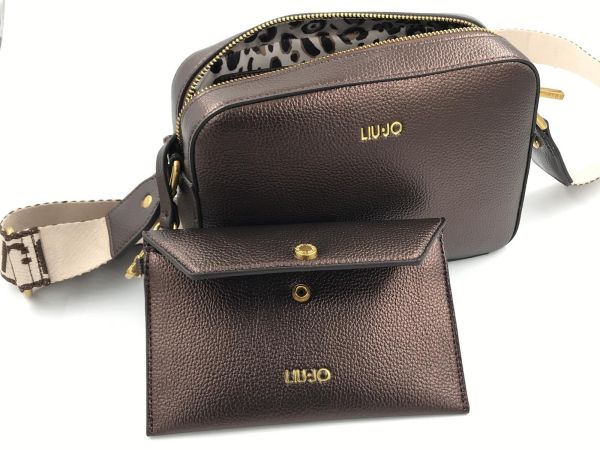 Liu Jo handtas bruin metallic (AF4204E0031camera case brown stone metal) - Stiletto Schoenen (Oudenaarde)