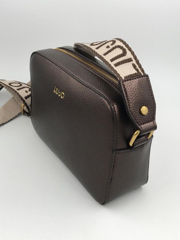 Liu Jo handtas bruin metallic (AF4204E0031camera case brown stone metal) - Stiletto Schoenen (Oudenaarde)