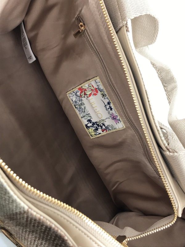 Liu Jo handtas camel (2A6026T2176 tote striped canvas sabbia) - Stiletto Schoenen (Oudenaarde)