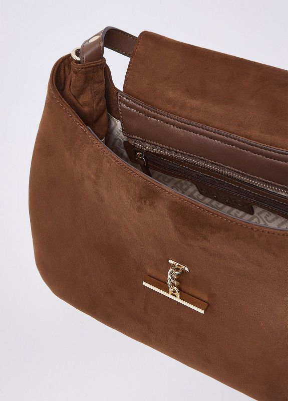 Liu Jo handtas cognac (AF6113T711A 81140 M top handle suede) - Stiletto Schoenen (Oudenaarde)