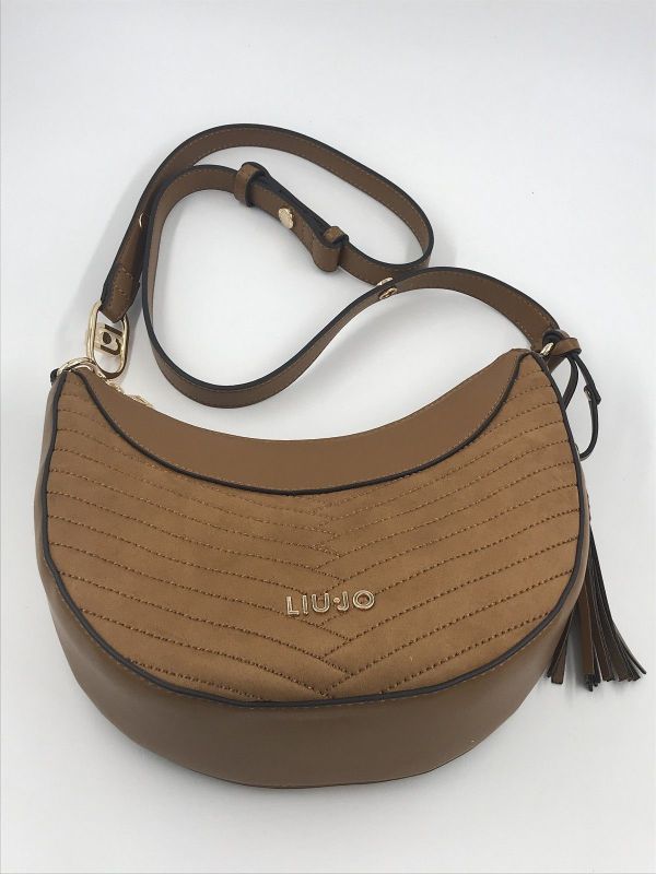 Liu Jo handtas cognac (AF6186T760A 81140 M hobo suede cognac) - Stiletto Schoenen (Oudenaarde)