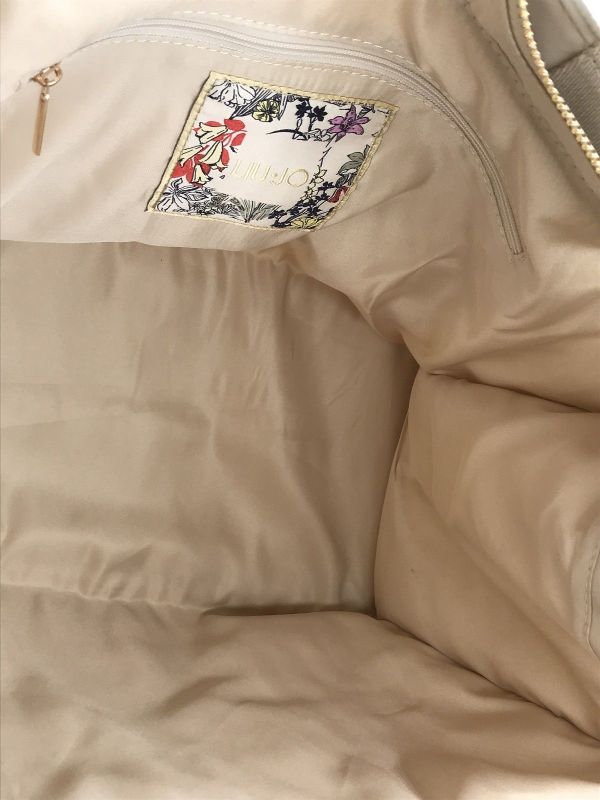 Liu Jo handtas ecru (2A6026T0300 tote logo white cream) - Stiletto Schoenen (Oudenaarde)