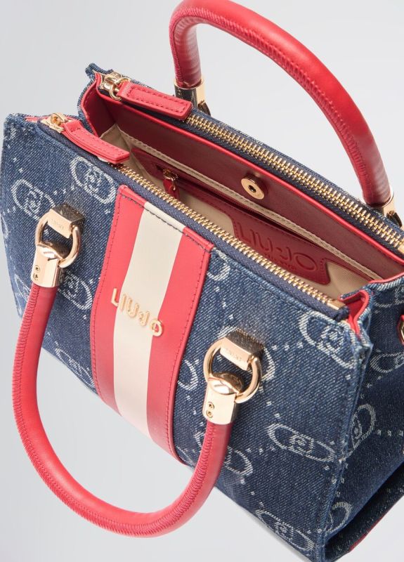 Liu Jo handtas jeans (AA5008D3200 satchel blu denim) - Stiletto Schoenen (Oudenaarde)