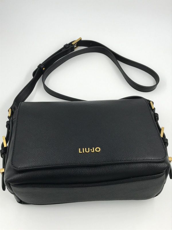 Liu Jo handtas zwart (AF5049E0058 messenger nero) - Stiletto Schoenen (Oudenaarde)