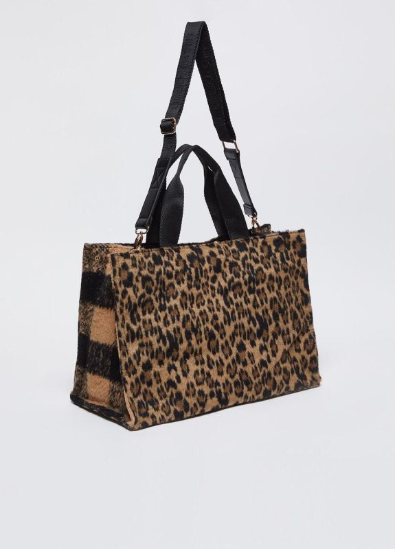 Liu Jo handtas zwart luipaard (2F4067T6089 tote brown animalier) - Stiletto Schoenen (Oudenaarde)