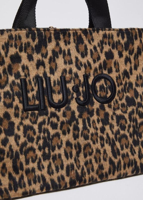 Liu Jo handtas zwart luipaard (2F4067T6089 tote brown animalier) - Stiletto Schoenen (Oudenaarde)