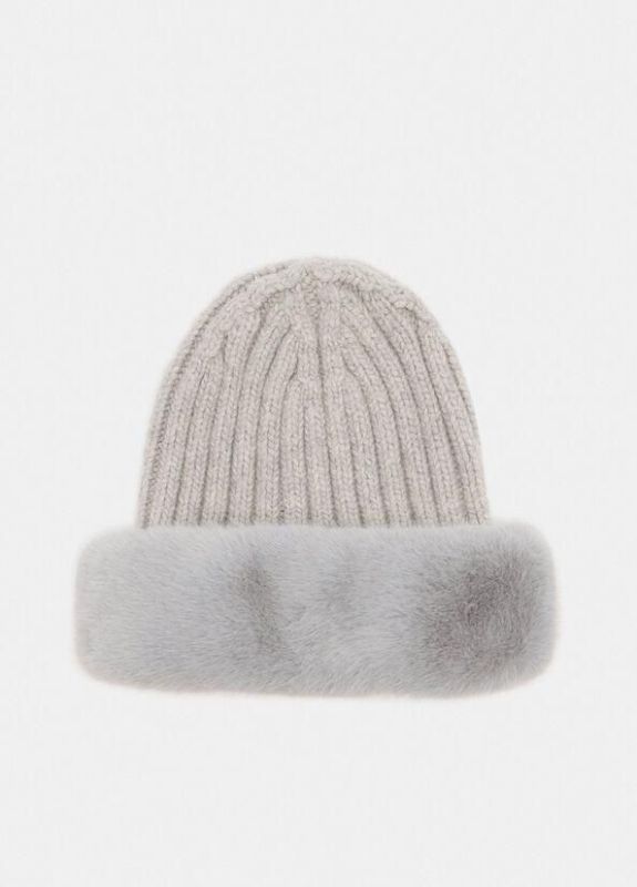 Liu Jo muts beige (2F5044M0300 beanie con flake fur grigio) - Stiletto Schoenen (Oudenaarde)