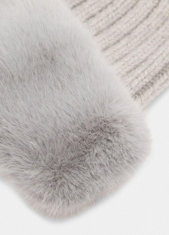 Liu Jo muts beige (2F5044M0300 beanie con flake fur grigio) - Stiletto Schoenen (Oudenaarde)
