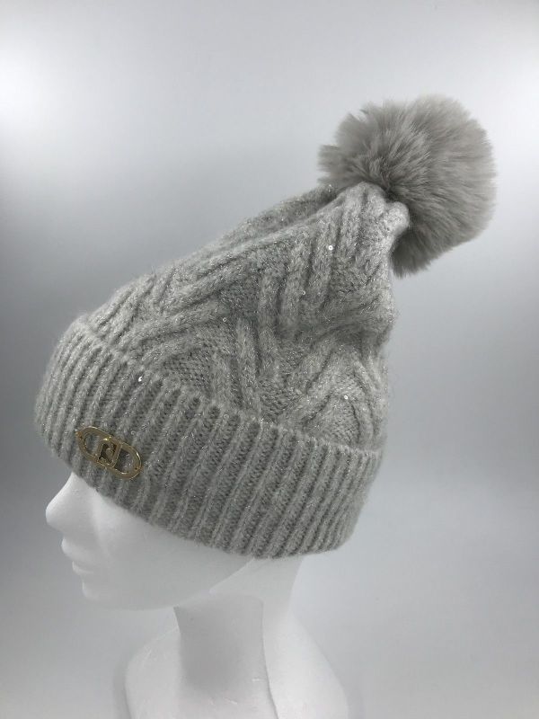 Liu Jo muts grijs (2F5009M0300 beanie filo paillettes grigio) - Stiletto Schoenen (Oudenaarde)
