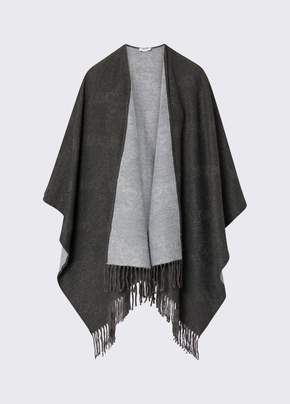 Liu Jo poncho antraciet (2F6042T2751 09012 poncho embossed antracite) - Stiletto Schoenen (Oudenaarde)