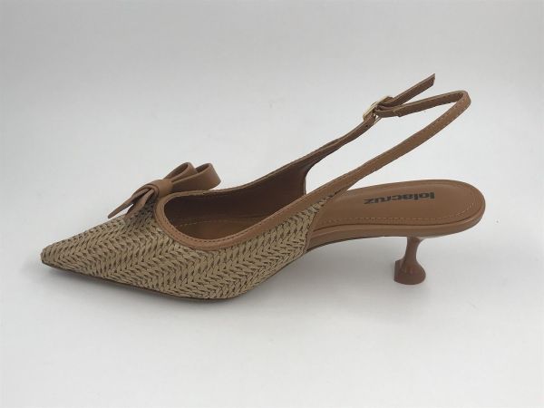 Lola C dam dec/sand led/raffia beige (192Z68BK-V25 kid lether-rafia cuero) - Stiletto Schoenen (Oudenaarde)