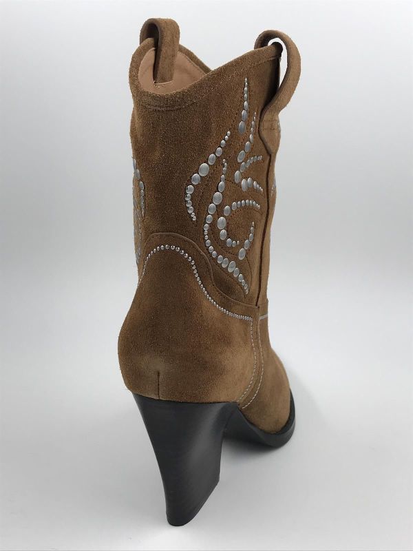 Lola C dam Klaars western suède cognac (294T60BK-S-I24) - Stiletto Schoenen (Oudenaarde)