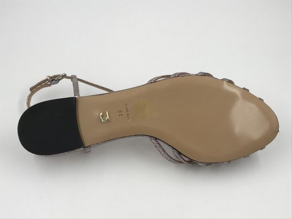 Lola C dam sand led metallic grijs (145Z51BK whisper leather vison) - Stiletto Schoenen (Oudenaarde)