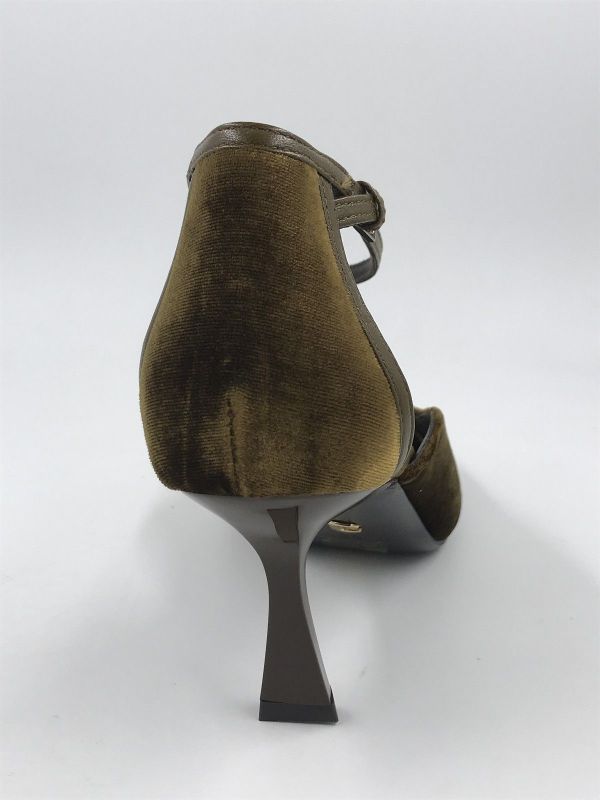 Lola C dam sandaal velour oker (011Z70BK-D-126 ocre) - Stiletto Schoenen (Oudenaarde)