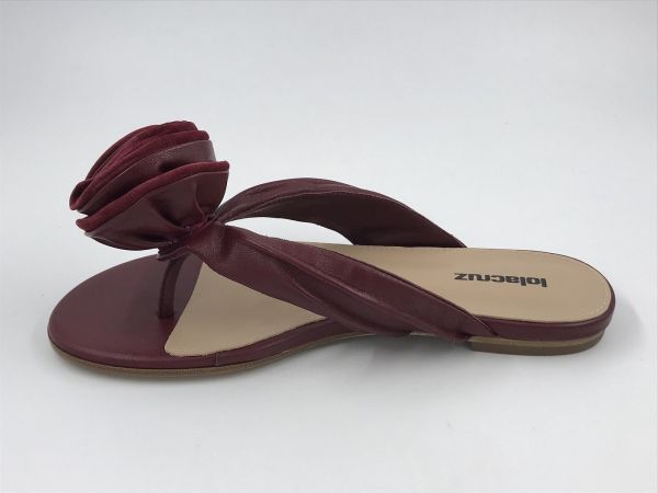 Lola C dam slipper led burgundi (099Z14BK-V26 sandalias planas burgundi) - Stiletto Schoenen (Oudenaarde)