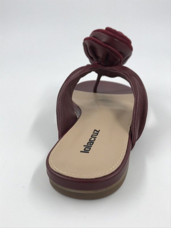 Lola C dam slipper led burgundi (099Z14BK-V26 sandalias planas burgundi) - Stiletto Schoenen (Oudenaarde)