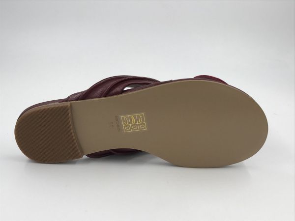 Lola C dam slipper led burgundi (099Z14BK-V26 sandalias planas burgundi) - Stiletto Schoenen (Oudenaarde)
