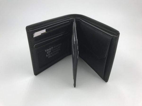Maverick all black billfold (mavab004-01 with coin pocket) - Stiletto Schoenen (Oudenaarde)