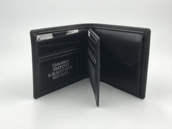 Maverick billfold RFID led zwart (mavab00501 billfold RFID leather black with remov cardholder) - Stiletto Schoenen (Oudenaarde)