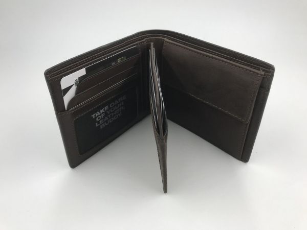 Maverick brown leather billfold (mavmb005-03 with removable cardholder) - Stiletto Schoenen (Oudenaarde)