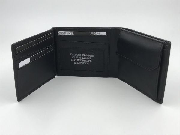 Maverick all black leather billfold RFID (mavab00201 all black lea billfold RFID) - Stiletto Schoenen (Oudenaarde)