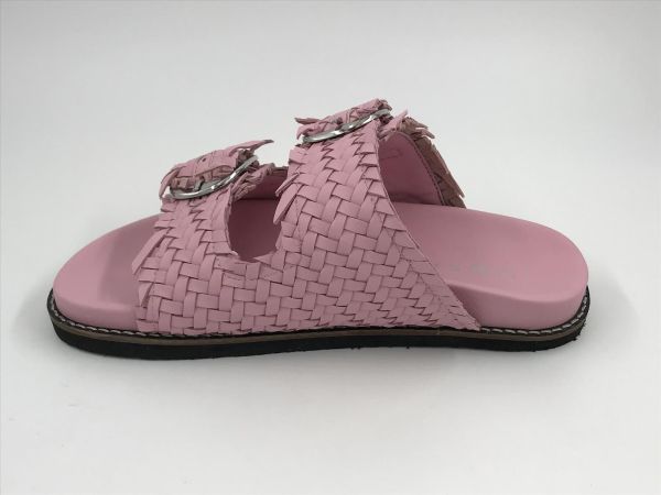 Mosaic dam slipper tressé roze (Knot vitello intrello pink) - Stiletto Schoenen (Oudenaarde)