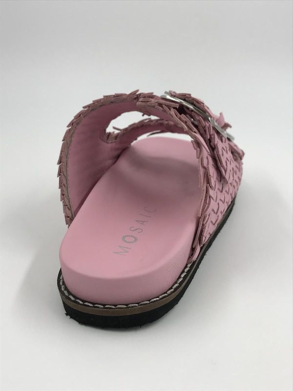 Mosaic dam slipper tressé roze (Knot vitello intrello pink) - Stiletto Schoenen (Oudenaarde)