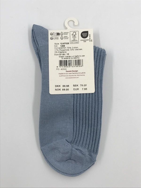 mp Denmark vivian short socks dusty blue (12-57528-1468) - Stiletto Schoenen (Oudenaarde)