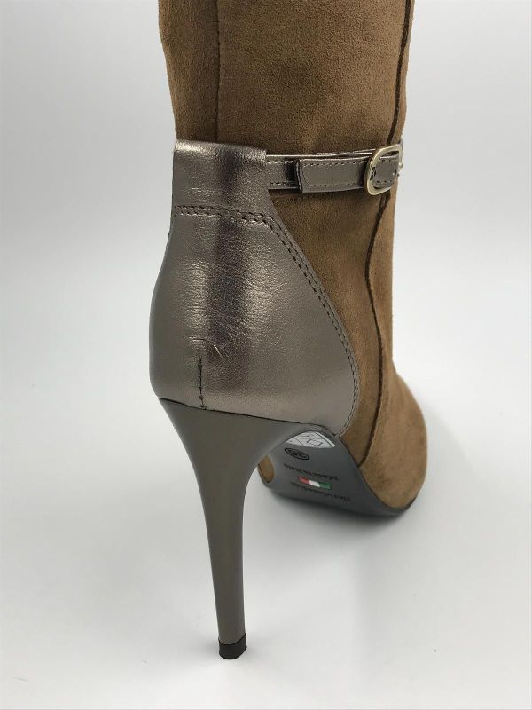 NG dam Llaars suède cognac (I205572DE/339 velour malto metallic sand) - Stiletto Schoenen (Oudenaarde)