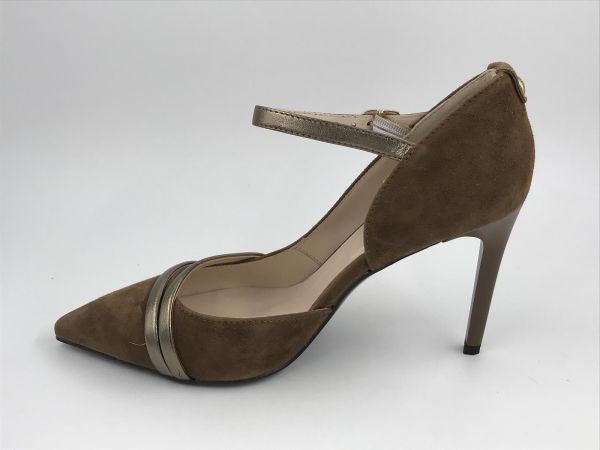 NG dam pump suède cognac (I205570DE/339 velour malto metallic sand) - Stiletto Schoenen (Oudenaarde)