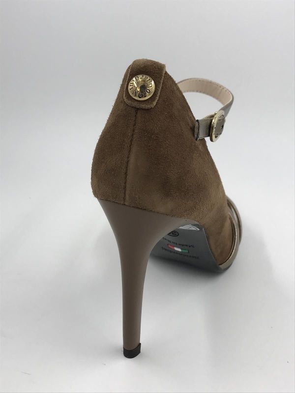 NG dam pump suède cognac (I205570DE/339 velour malto metallic sand) - Stiletto Schoenen (Oudenaarde)