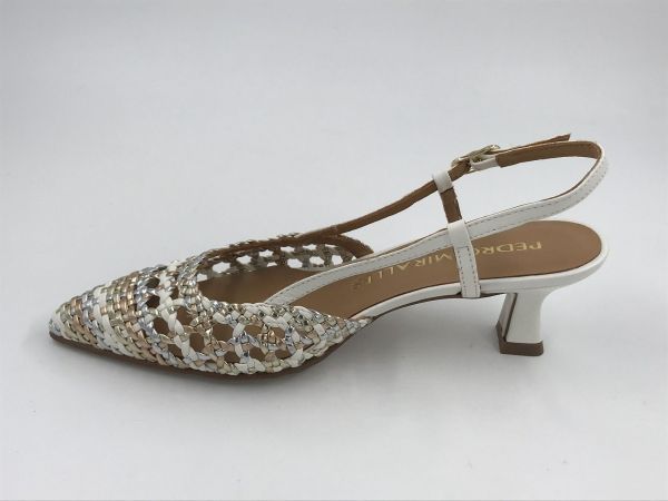 Pedro Miralles dec/sand led tressé wit/b (18635) - Stiletto Schoenen (Oudenaarde)