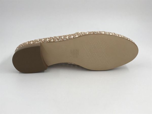 Pert dam moc led tressé wit/beige (251W31436D2 carrusel bianco/powder) - Stiletto Schoenen (Oudenaarde)