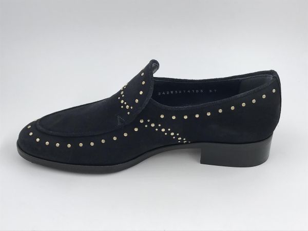 Pert dam moc suède studs blauw (242W32741D3 faraon pasific) - Stiletto Schoenen (Oudenaarde)