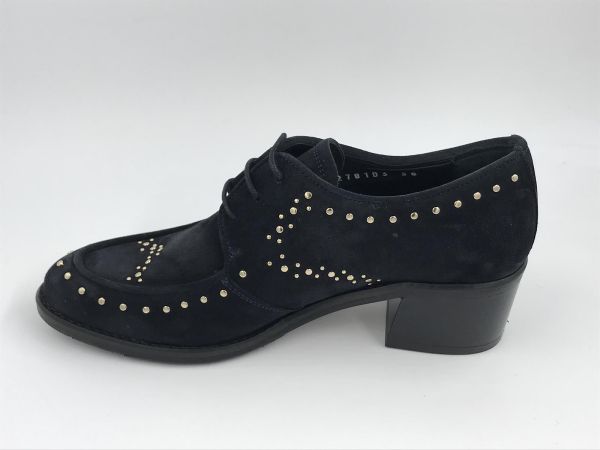 Pert dam mol suède studs blauw (242W32781D3 faraon pacific) - Stiletto Schoenen (Oudenaarde)