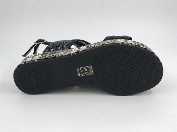 PQ dam sand led tressé zwart (9805.C00 forli 09 negro) - Stiletto Schoenen (Oudenaarde)