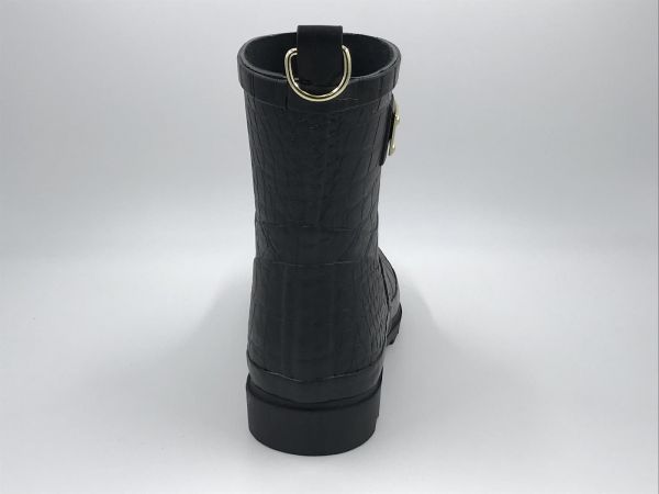 Rain dam Klaars rubber zwart (short black croco) - Stiletto Schoenen (Oudenaarde)