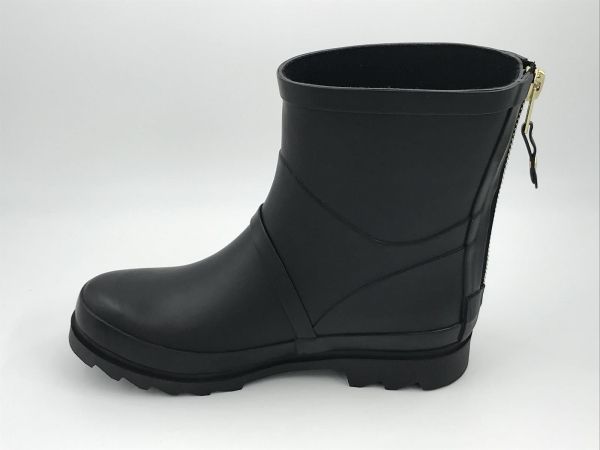 Rain dam Klaars rubber zwart (short black zip) - Stiletto Schoenen (Oudenaarde)