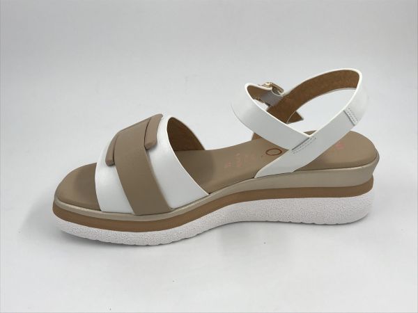 Repo dam sand sleehak wit (10218 bianco + platino) - Stiletto Schoenen (Oudenaarde)