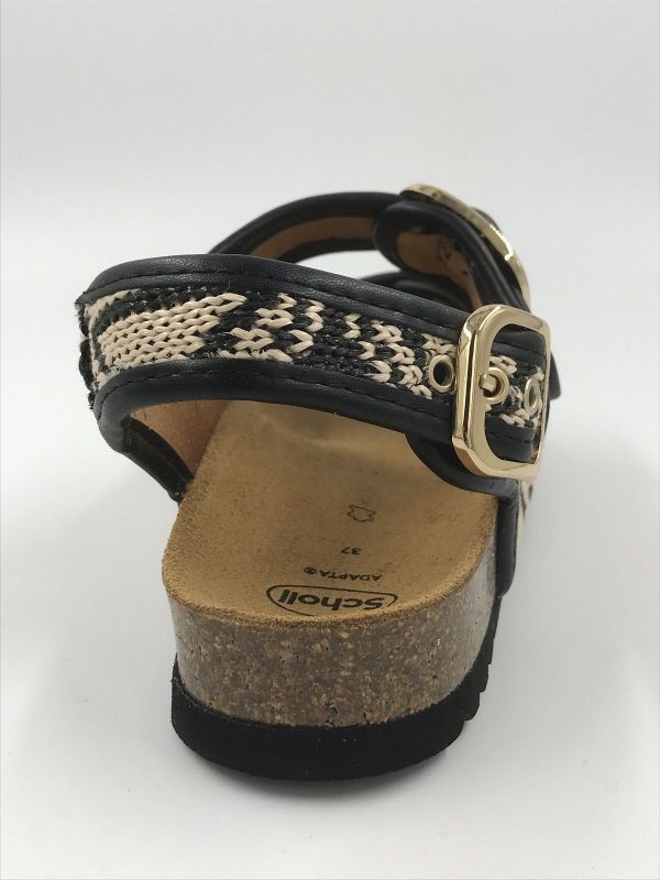 Scholl dam sand texraf bianco (noelle backstrap F00623 TexRaf bianco sporco/nero) - Stiletto Schoenen (Oudenaarde)