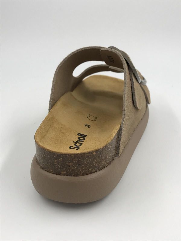 Scholl dam slip beige scuro (noelle chunky F32249) - Stiletto Schoenen (Oudenaarde)