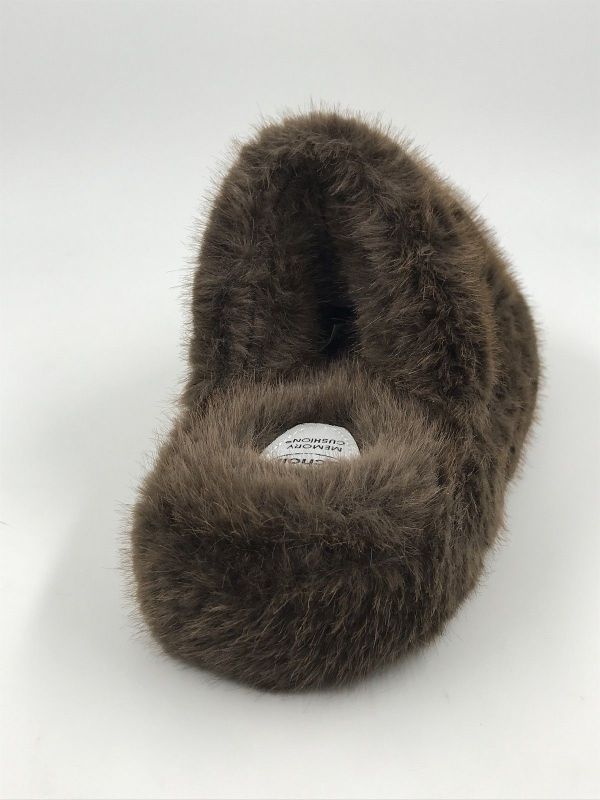 Scholl dam slip fluffy mule bruin (fluffi mule F01394 synfur testa di moro) - Stiletto Schoenen (Oudenaarde)
