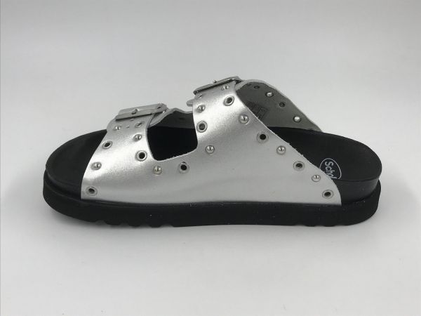 Scholl dam slip metled argenta (beatriz F00910 1057 LeaMet argento) - Stiletto Schoenen (Oudenaarde)