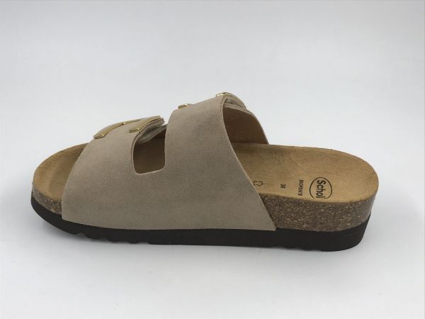 Scholl dam slip sue beige scuro (monterey 2 straps F32404 Sue-W beige scuro) - Stiletto Schoenen (Oudenaarde)