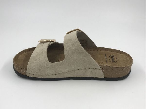 Scholl dam slip suède beige scuro (bora F32609 2 buckles Sue-W beige scuro) - Stiletto Schoenen (Oudenaarde)