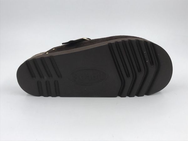 Scholl dam slip suède bruin (beatriz F01327 1019 clog fur sue testa di moro) - Stiletto Schoenen (Oudenaarde)