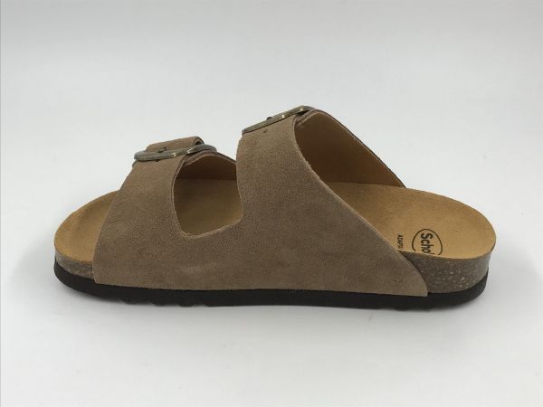 Scholl dam slip suède taupe (noelle F00734 1062 LeaSue taupe) - Stiletto Schoenen (Oudenaarde)