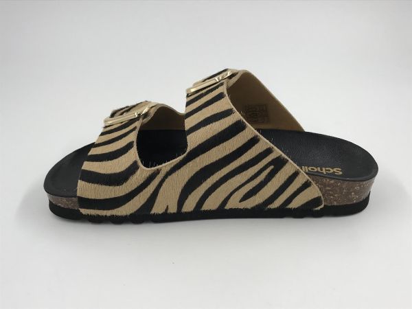 Scholl dam slip zebra beige/black (noelle zebra beige/black F30067) - Stiletto Schoenen (Oudenaarde)